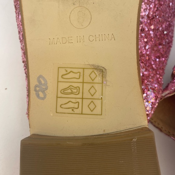 Pink Glitter Leather Slips - Picture 5 of 5